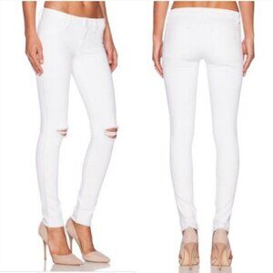 DL1961 Emma Power Legging Dawson White Skinny Destroyed Knee Jeans